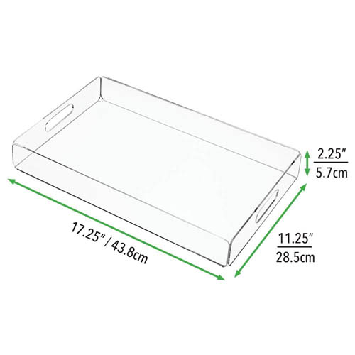 transparent acrylic serving trays with handle